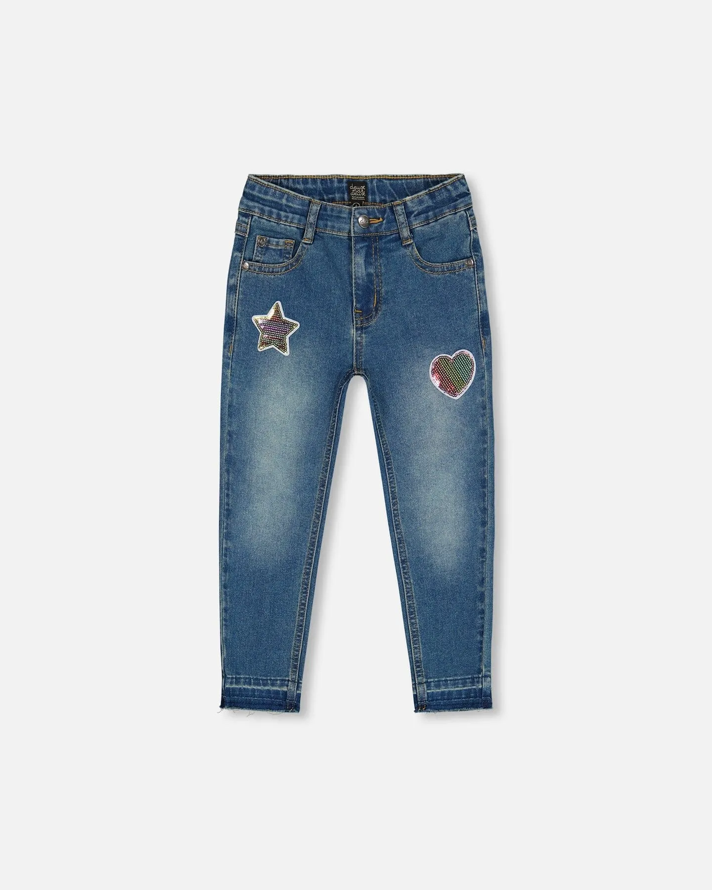 Blue Jeans with Embroidery Patch
