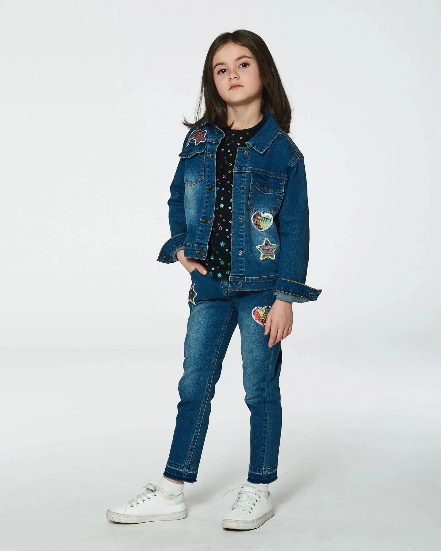 Blue Jeans with Embroidery Patch