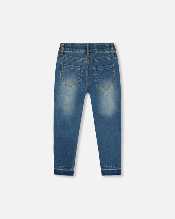 Blue Jeans with Embroidery Patch