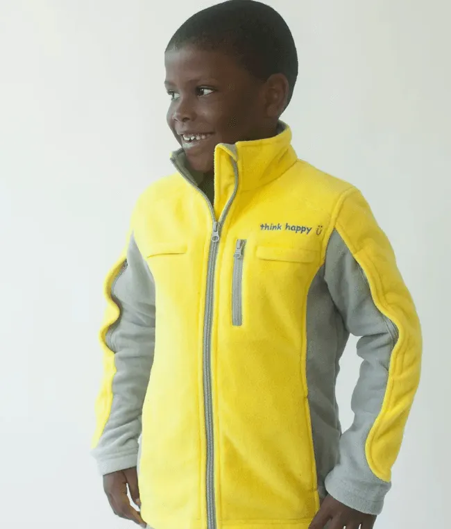 Boy's Cozy Fleece Chemotherapy Jacket - Yellow - Chemo Cozy