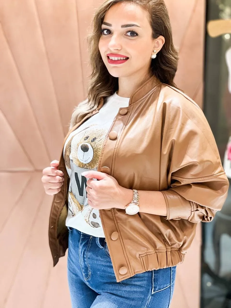 Casual Brown Leather Jacket