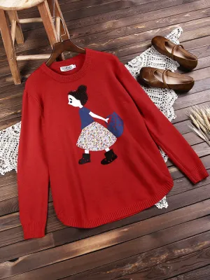 Casual Character Printed Sweaters