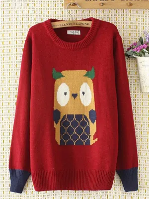 Casual Long Sleeves Cartoon Sweaters
