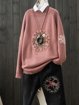 Casual Snowflake Sweaters For Women