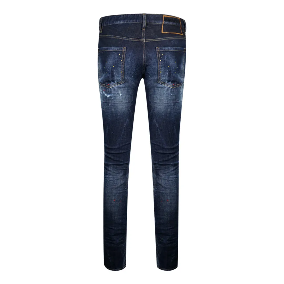 DSQUARED2 Frayed Paint Splash Cool Guy Jeans