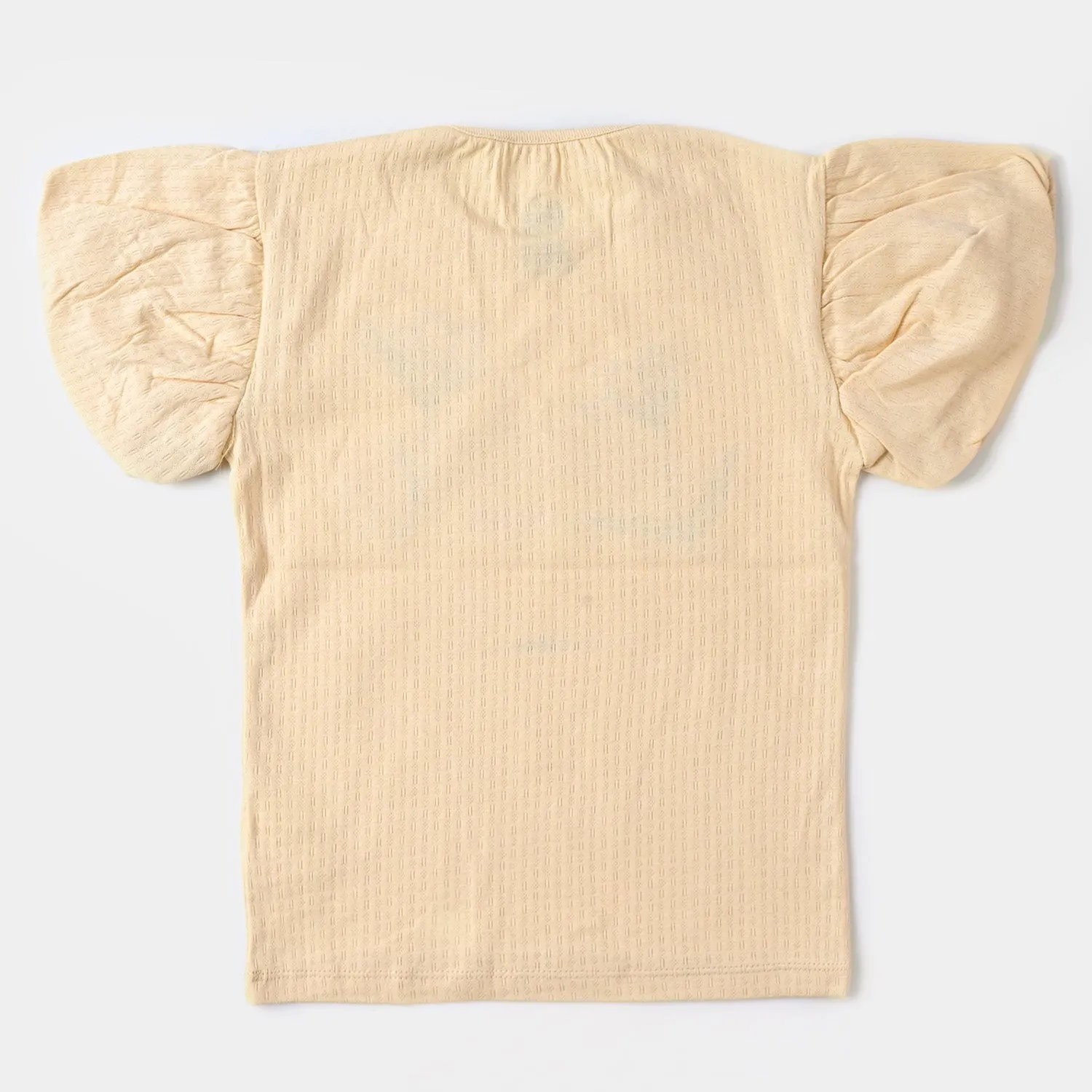 Girls Cotton T-Shirt Fancy  - M Mustard