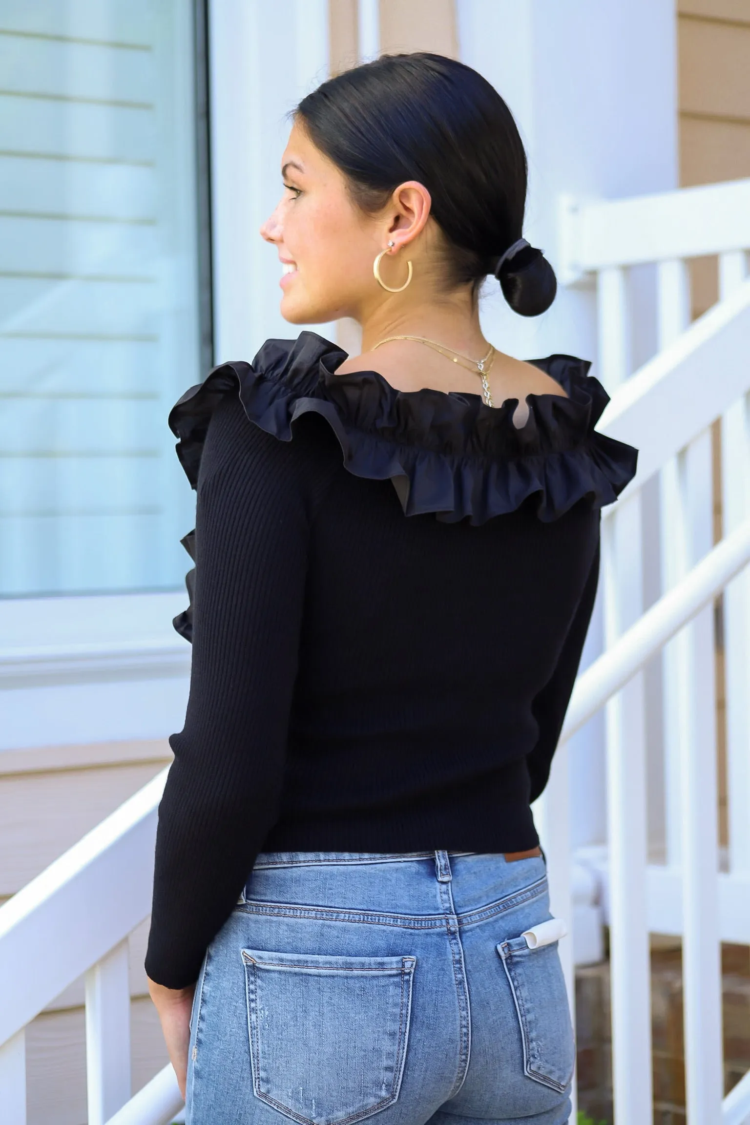 Molly Ruffle Trim Top