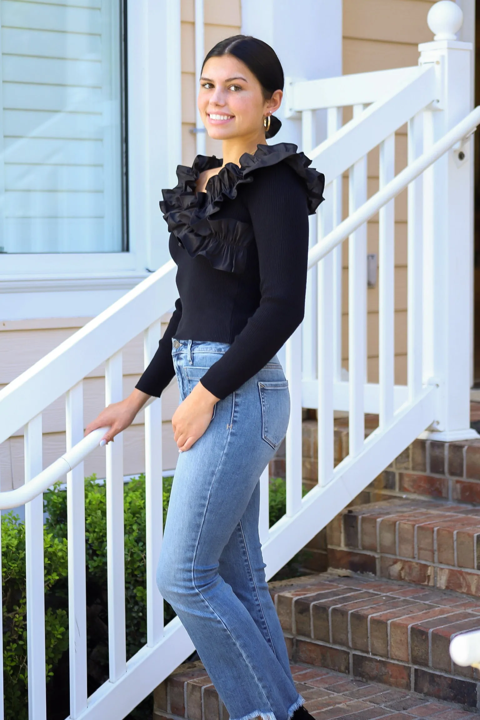 Molly Ruffle Trim Top