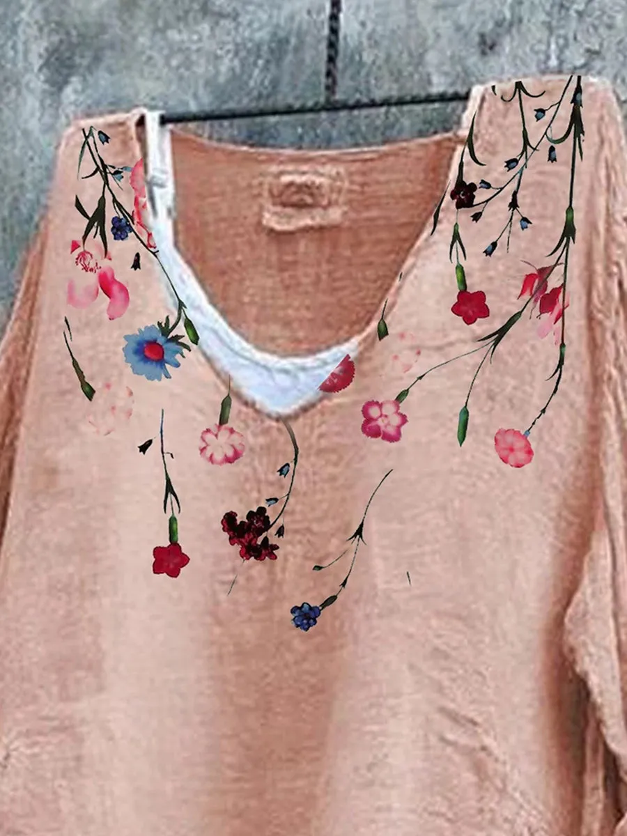 Pink Floral Sweet Shirts & Tops