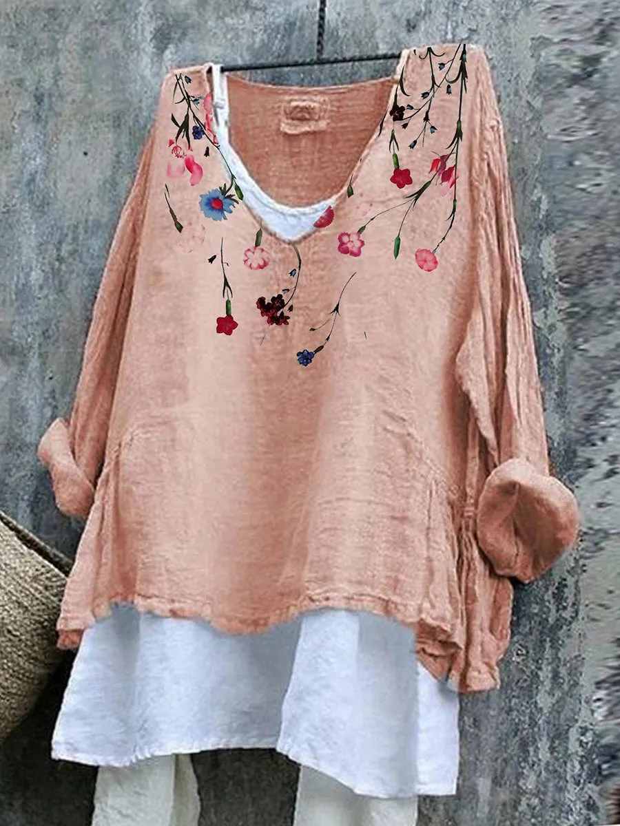 Pink Floral Sweet Shirts & Tops
