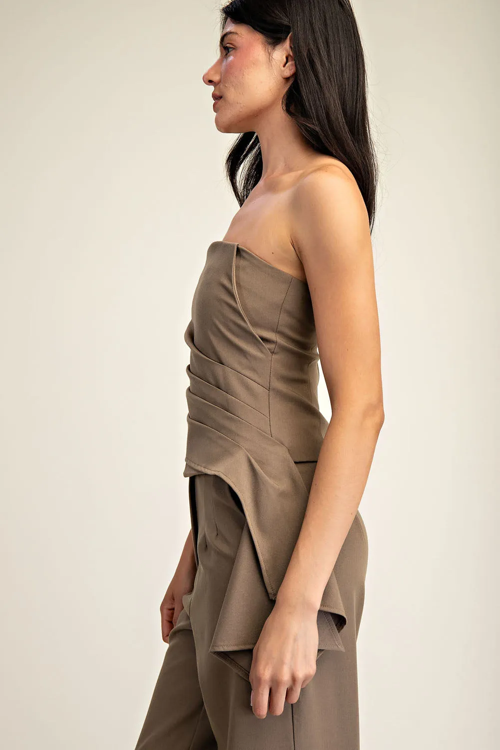 Pleated and Draped Detail Top