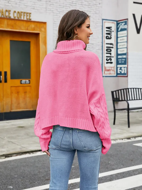 TastyHottie - Ladies rough hemp turtleneck casual sweater