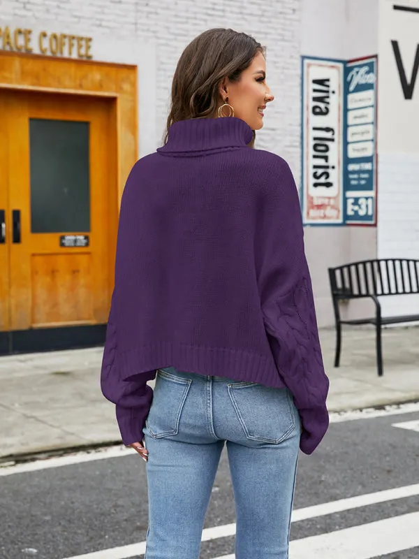 TastyHottie - Ladies rough hemp turtleneck casual sweater