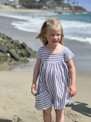 Vignette Rylie | Purple/Ivory Stripe Dress