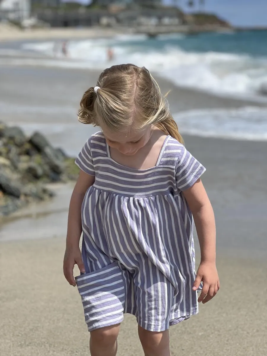 Vignette Rylie | Purple/Ivory Stripe Dress