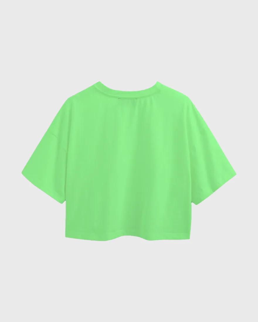 Womens Oversized Cropped TShirt Funky Just Do It